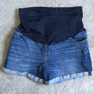 Maternity jean shorts